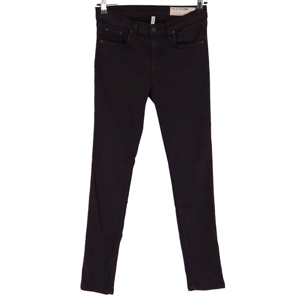 Rag & Bone Skinny Jeans Purple Mid Rise Dark Wash Denim 26